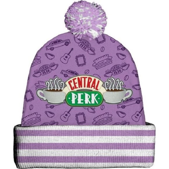 FRIENDS Accessories - New Friends Central Perk Beanie Hat Adult Winter Purple One Size TV Show Sitcom
